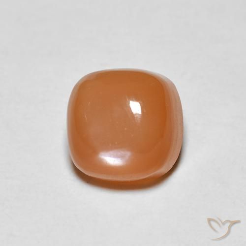 1.23ct 天然 薄い赤みがかったオレンジ ムーンストーン, クッション, 半透明