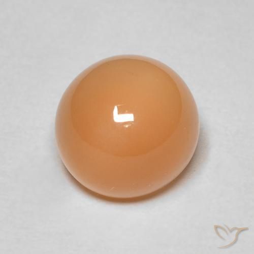 1.92ct 天然 カンタロープオレンジ ムーンストーン, ラウンド, 半透明