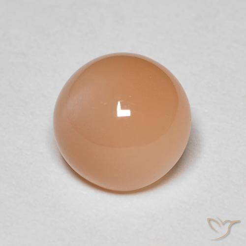 2.04カラットの天然Medium Light-Orangeムーンストーン、ラウンド、オペーク