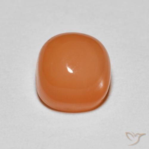 1.43ct 天然 ミディアムオレンジ ムーンストーン, クッション, 半透明