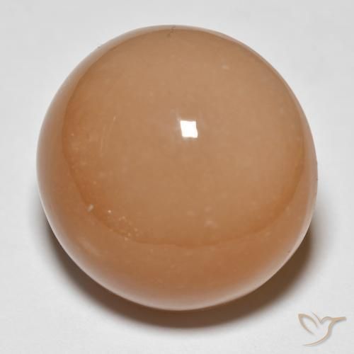 26.68カラットの天然Medium Dark-Orangeムーンストーン、ラウンド、半透明
