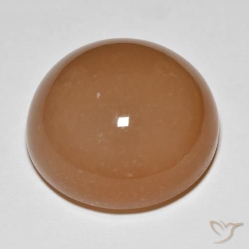 26.68カラットの天然Medium Dark-Orangeムーンストーン、ラウンド、半透明