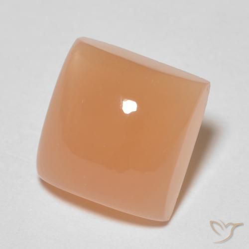 2.12カラットの天然Medium Light-Orangeムーンストーン、四角形、透明