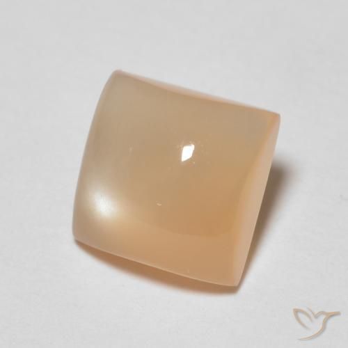 1.31ct 天然 ミディアムオレンジ ムーンストーン, 四角形, 透明