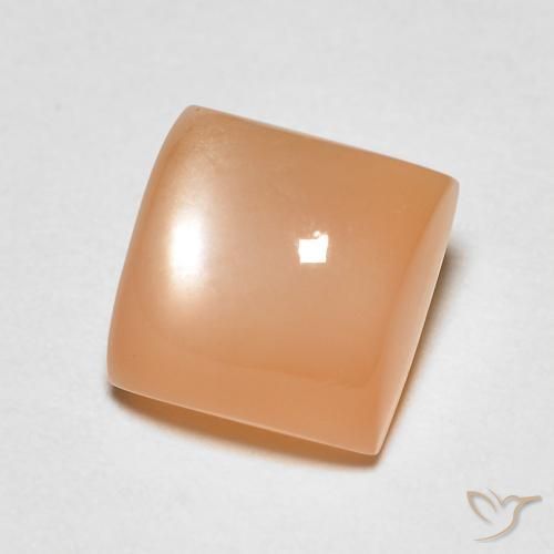 2.22カラットの天然Medium Light-Orangeムーンストーン、四角形、透明