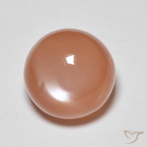 5.46ct 天然 ピーチオレンジ ムーンストーン, ラウンド, 半透明
