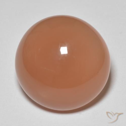 14.30ct 天然 カンタロープオレンジ ムーンストーン, ラウンド, 半透明