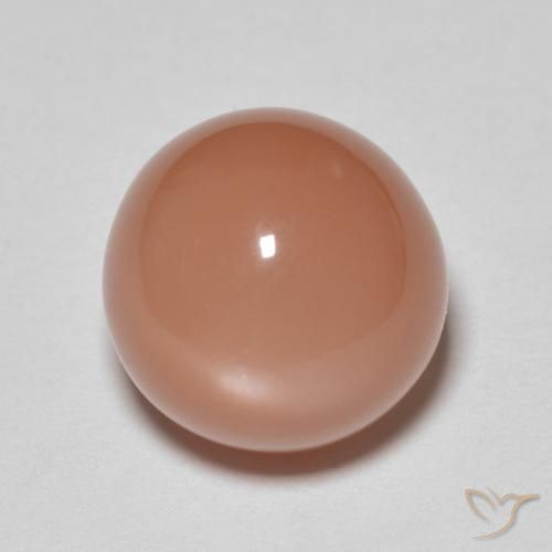 5.35ct 天然 薄い赤みがかったオレンジ ムーンストーン, ラウンド, 半透明