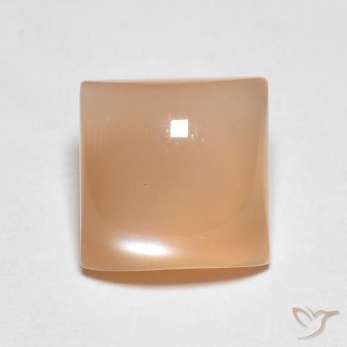 1.95ct 天然 カンタロープオレンジ ムーンストーン, 四角形, 半透明