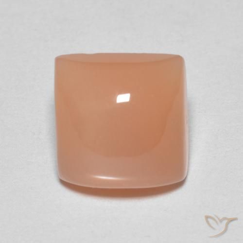1.81ct 天然 薄いピーチオレンジ ムーンストーン, 四角形, 半透明