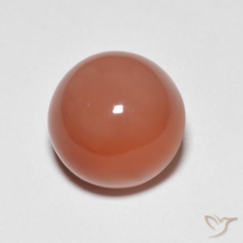 5.13ct 天然 ファイアオレンジ ムーンストーン, ラウンド, オペーク