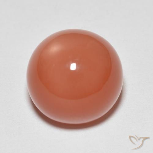 6.80ct 天然 赤みがかったオレンジ ムーンストーン, ラウンド, 半透明