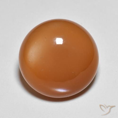 8.99ct 天然 ミディアムオレンジ ムーンストーン, ラウンド, 半透明