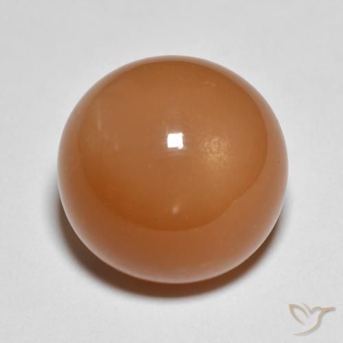 11.91ct 天然 ミディアムオレンジ ムーンストーン, ラウンド, 半透明