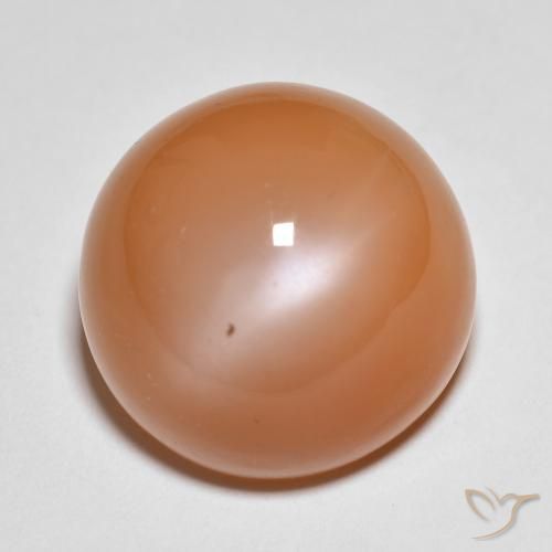 18.54ct 天然 薄い赤みがかったオレンジ ムーンストーン, ラウンド, 半透明