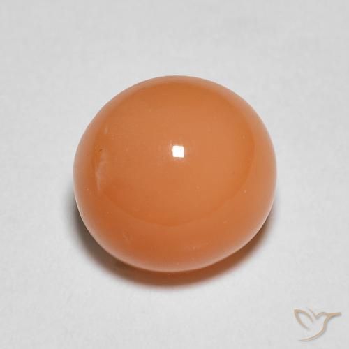 1.40ct 天然 ライトオレンジ ムーンストーン, ラウンド, 半透明