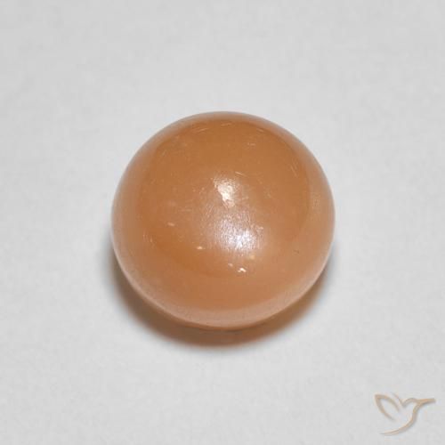 1.22ct 天然 ウォームアプリコットオレンジ ムーンストーン, ラウンド, 半透明