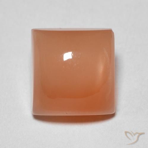 2.17ct 天然 カンタロープオレンジ ムーンストーン, 四角形, 半透明