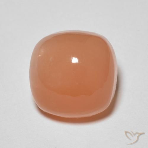 2.90ct 天然 カンタロープオレンジ ムーンストーン, クッション, 半透明
