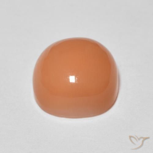 2.40カラットの天然ピーチオレンジムーンストーン、クッション、半透明