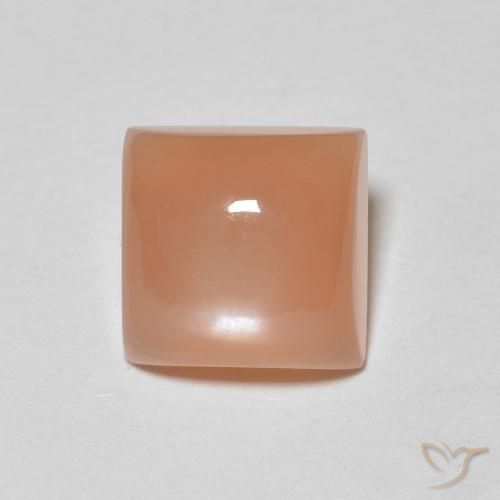 1.98ct 天然 カンタロープオレンジ ムーンストーン, 四角形, 半透明