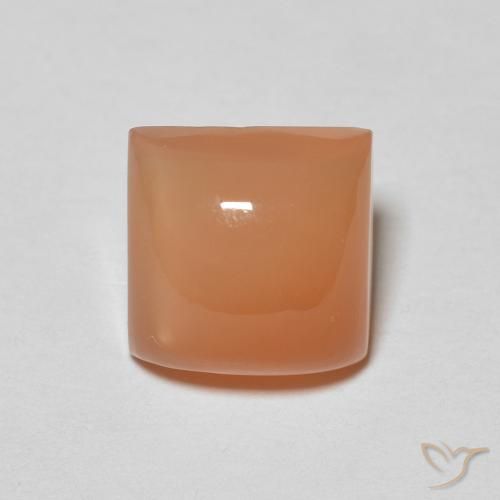 2.11ct 天然 カンタロープオレンジ ムーンストーン, 四角形, 半透明