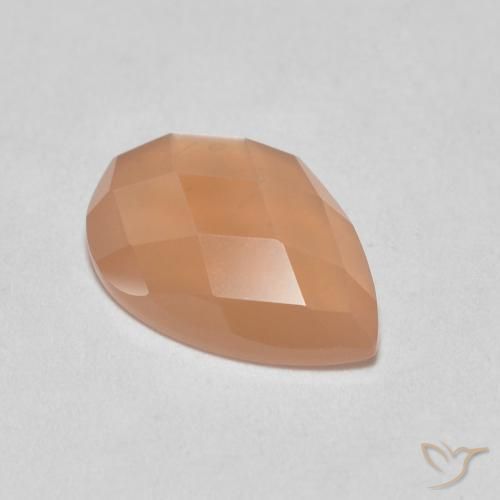 1.07カラットの天然Medium Light-Orangeムーンストーン、洋梨の形、半透明