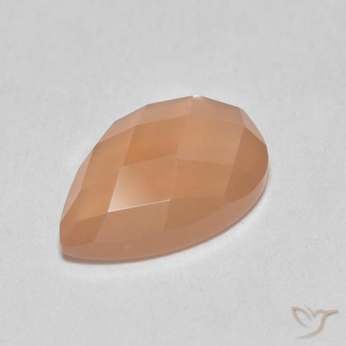 1.07カラットの天然Medium Light-Orangeムーンストーン、洋梨の形、半透明