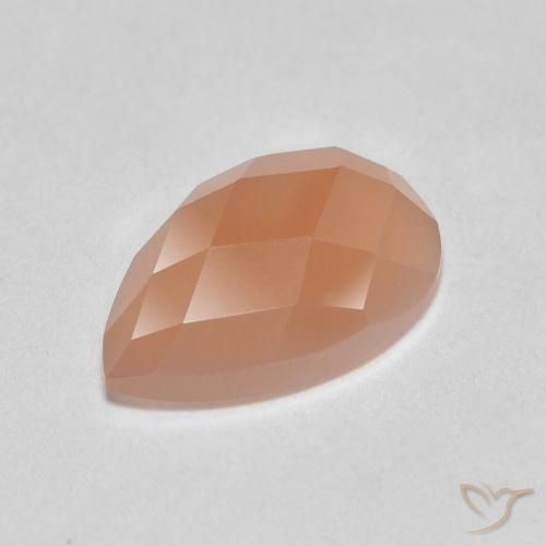 1.06ct 天然 ミディアムオレンジ ムーンストーン, 洋梨の形, 半透明