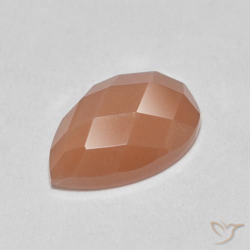 1.11ct 天然 ピーチオレンジ ムーンストーン, 洋梨の形, 半透明