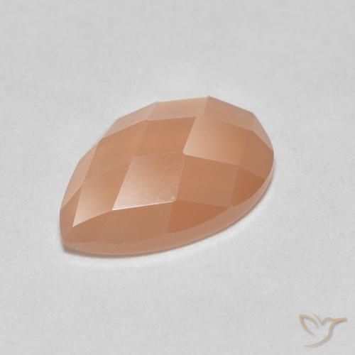 0.94ct 天然 カンタロープオレンジ ムーンストーン, 洋梨の形, 半透明