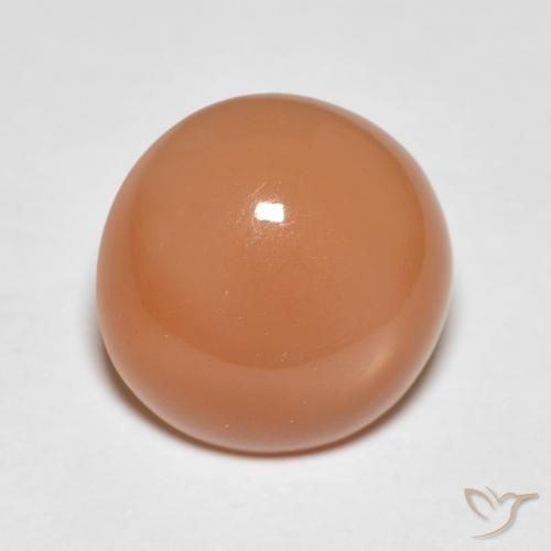 3.87ct 天然 ミディアムオレンジ ムーンストーン, ラウンド, 半透明