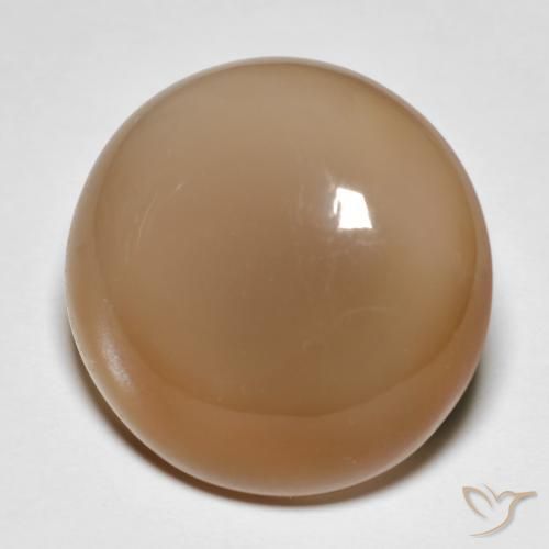 18.95ct 天然 カンタロープオレンジ ムーンストーン, ラウンド, 半透明