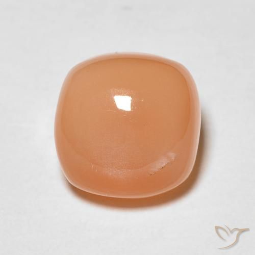 1.85ct 天然 カンタロープオレンジ ムーンストーン, クッション, 半透明