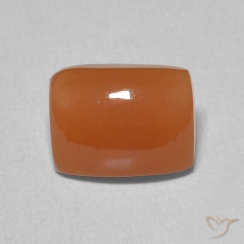 2.19ct 天然 ディープオレンジ ムーンストーン, クッション, 半透明