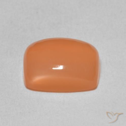 2.40カラットの天然薄い赤みがかったオレンジムーンストーン、クッション、半透明