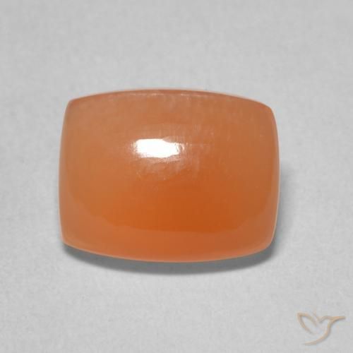 2.11ct 天然 赤みがかったオレンジ ムーンストーン, クッション, 半透明