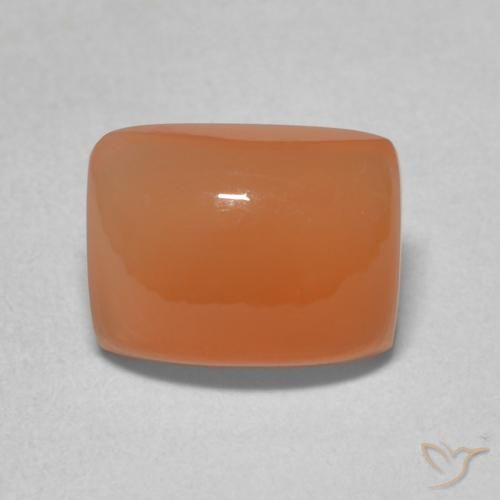 2.35ct 天然 薄い赤みがかったオレンジ ムーンストーン, クッション, 半透明