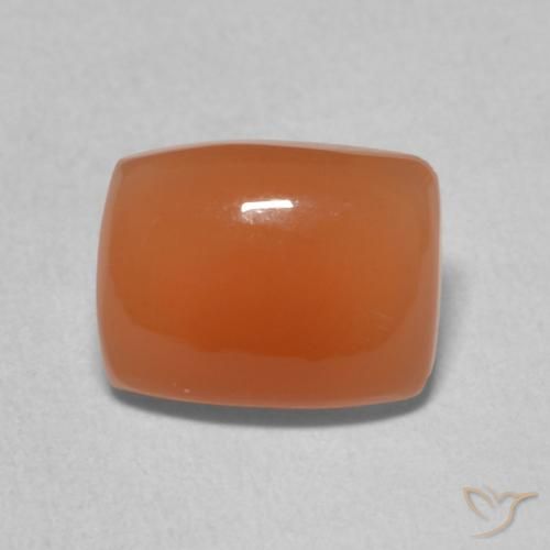 1.96ct 天然 ディープオレンジ ムーンストーン, クッション, 半透明