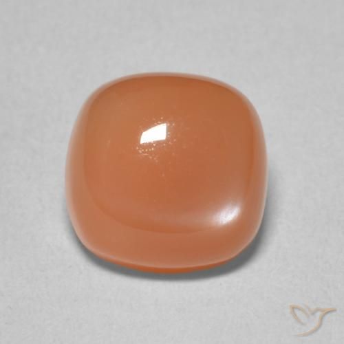 2.17ct 天然 薄い赤みがかったオレンジ ムーンストーン, クッション, 半透明