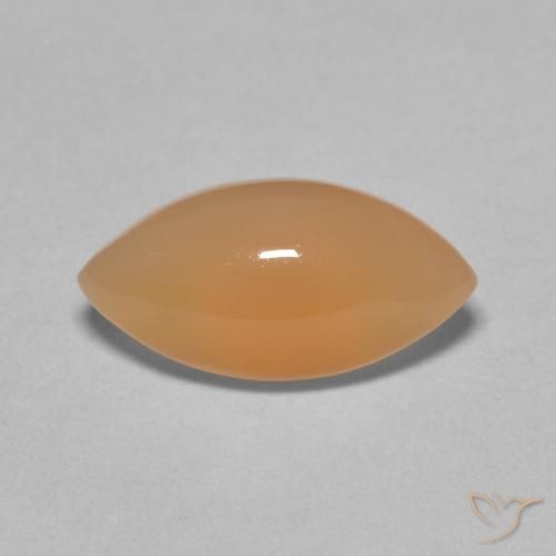 2.66カラットの天然Medium Light-Orangeムーンストーン、マーキーズ、半透明