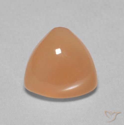 1.40ct 天然 カンタロープオレンジ ムーンストーン, トリリオン, 半透明