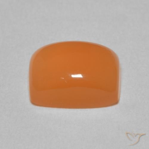2.59カラットの天然薄い赤みがかったオレンジムーンストーン、クッション、半透明