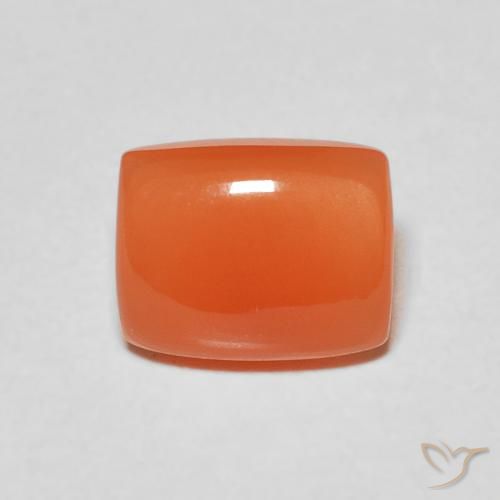 2.12ct 天然 赤みがかったオレンジ ムーンストーン, クッション, 半透明