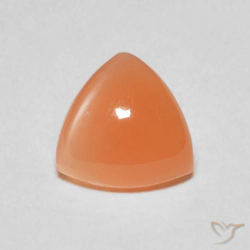 1.51ct 天然 ミディアムオレンジ ムーンストーン, トリリオン, 半透明
