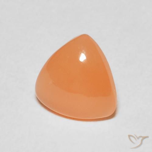 1.27カラットの天然Medium Light-Orangeムーンストーン、トリリオン、半透明
