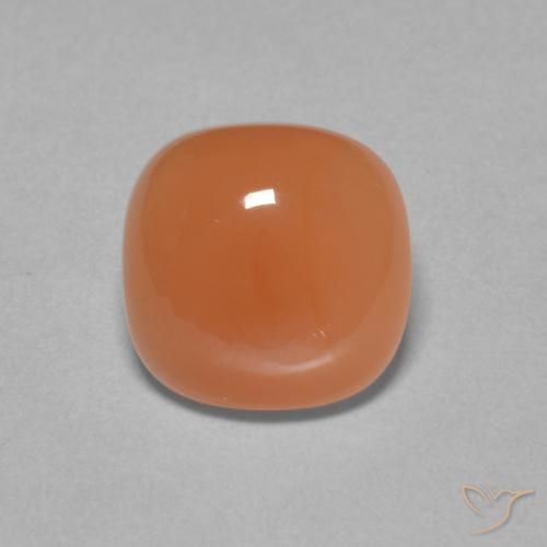 2.10ct 天然 赤みがかったオレンジ ムーンストーン, クッション, 半透明