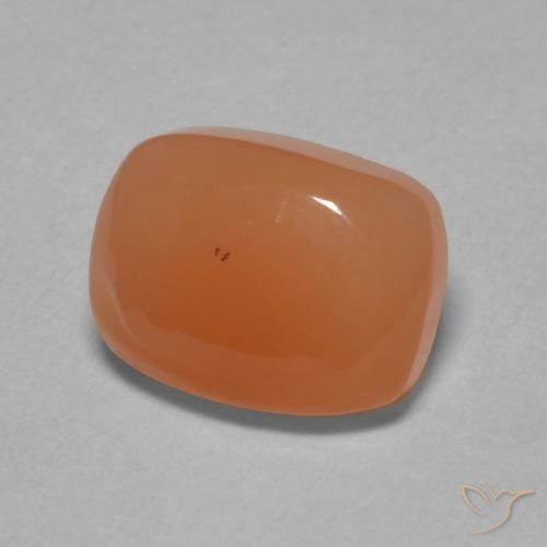 2.23カラットの天然薄い赤みがかったオレンジムーンストーン、クッション、半透明