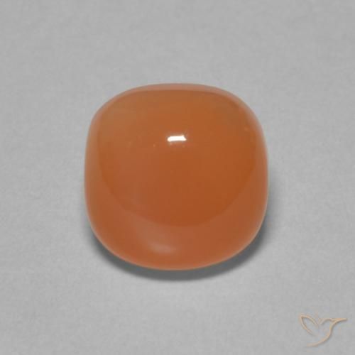 2.37ct 天然 ミディアムオレンジ ムーンストーン, クッション, 半透明