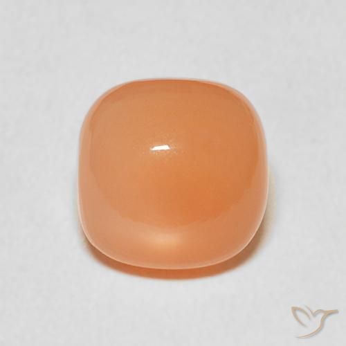 2.15ct 天然 カンタロープオレンジ ムーンストーン, クッション, 半透明